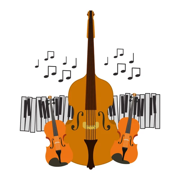 Instrumentos musicales icono aislado — Vector de stock