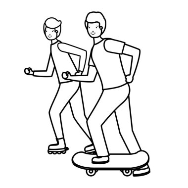 Genç çocuklar spor karakterler pratik