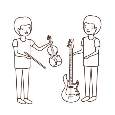 müzik aletleri karakter ile erkekler