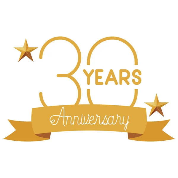 Número 30 para aniversário ícone do cartão de celebração —  Vetores de Stock