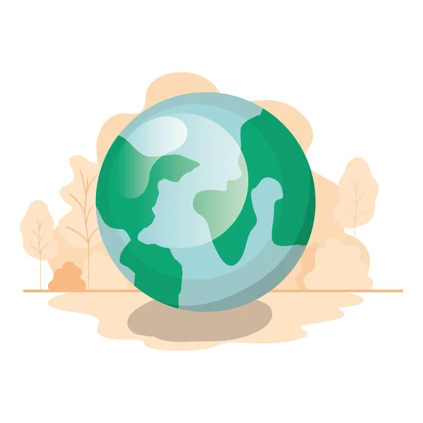 Planeta Terra ícone isolado — Vetor de Stock