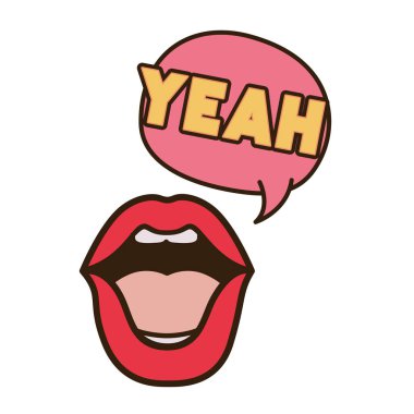lips saying yeah avatar character clipart