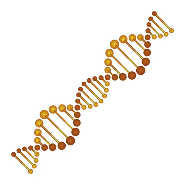 Cadena de ADN diagonal ciencia color dorado — Vector de stock