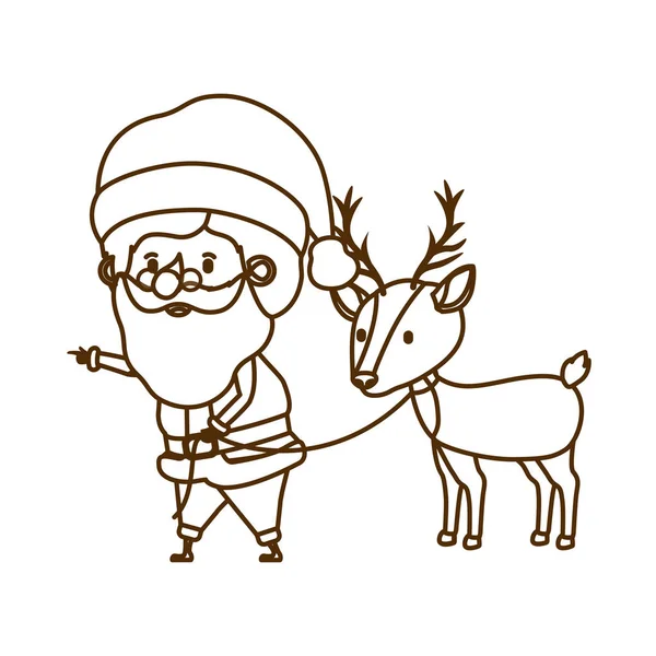 Papai Noel com caráter avatar rena —  Vetores de Stock