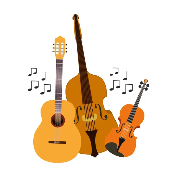 Musical instruments isolated icon — Stock Vector