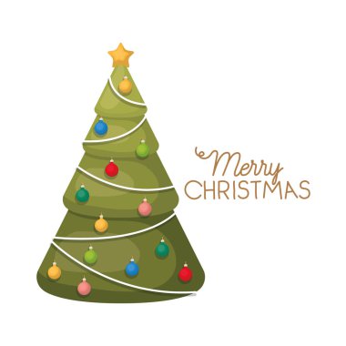 asılı topları izole simgesi ile noel ağacı