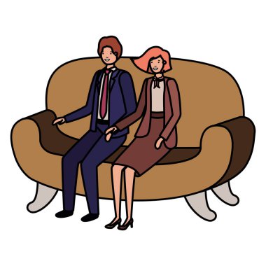 kanepe avatar karakter oturan iş çift