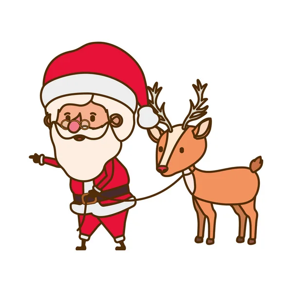Santa claus avec personnage avatar de renne — Image vectorielle