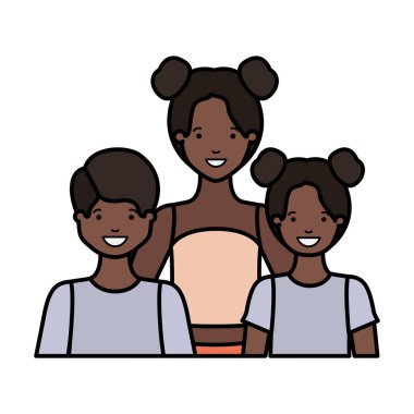 aile gülümseyen ve avatar karakter sallayarak