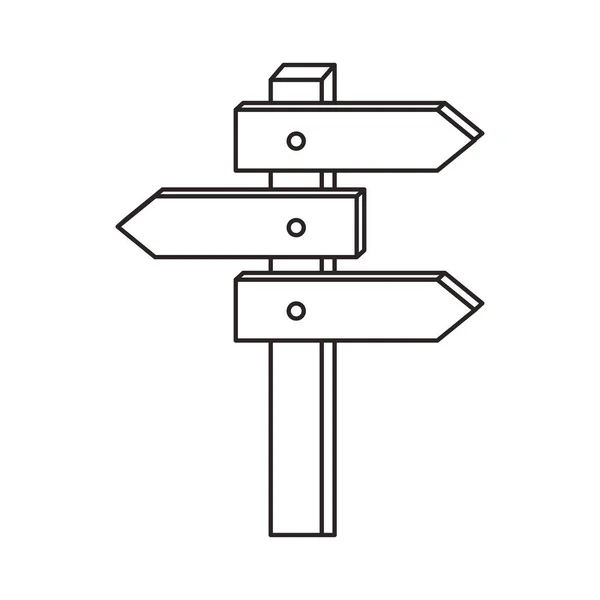 Route houten pijlen signaal — Stockvector