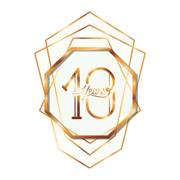 Número 10 para o ícone do cartão de celebração de aniversário — Vetor de Stock