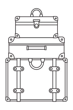 bavullar izole kazık simge