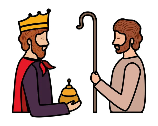 賢明な王の性格を持つ聖ヨセフ — ストックベクタ
