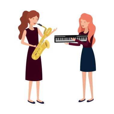 müzik aletleri karakteri olan kadınlar
