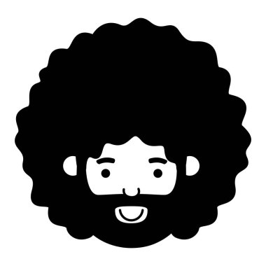 Afro kafa avatar karakter ile genç adam