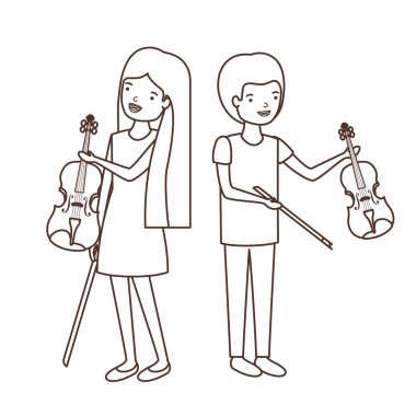 müzik aletleri avatar karakter ile çift