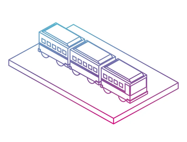 Articulated bus transport isometric icon — Stock Vector