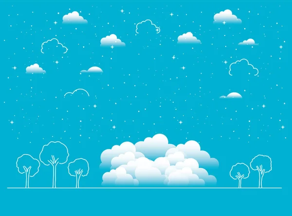 Paisaje nublado icono aislado — Vector de stock