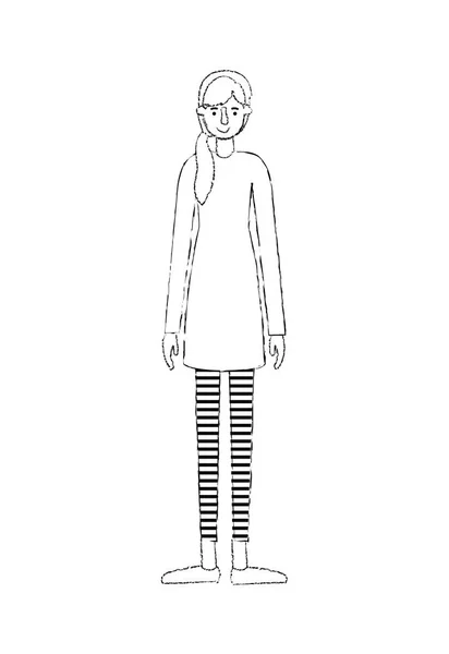 Vacker och ung kvinna character — Stock vektor