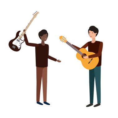 müzik aletleri karakter ile erkekler