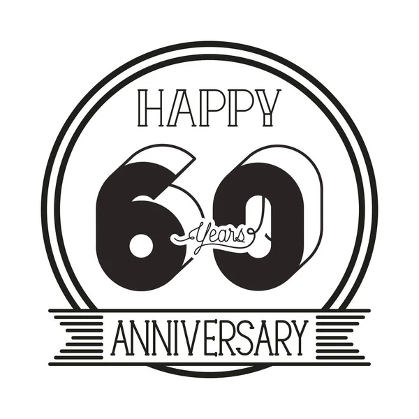 Numero 60 per l'icona della scheda celebrativa dell'anniversario — Vettoriale Stock
