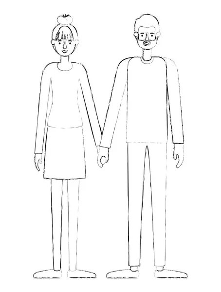 Icônes de personnages avatar couple — Image vectorielle