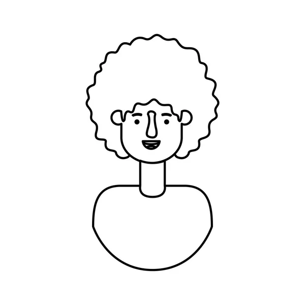 Jeune homme avec un personnage afro avatar — Image vectorielle