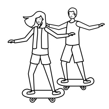 Kaykay karakterli genç çift