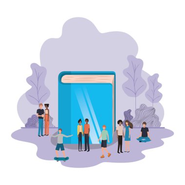 kitap avatar karakteri ile insanların grubu