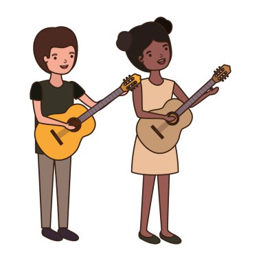 müzik aletleri avatar karakter ile çift