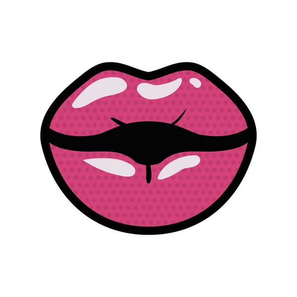 Lábios beijando caráter avatar — Vetor de Stock