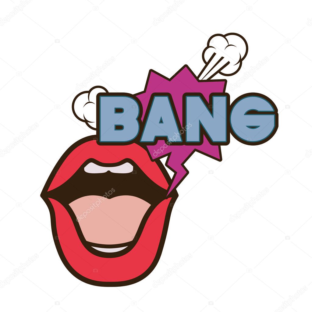 lips saying bang avatar character