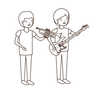 müzik aletleri karakter ile erkekler