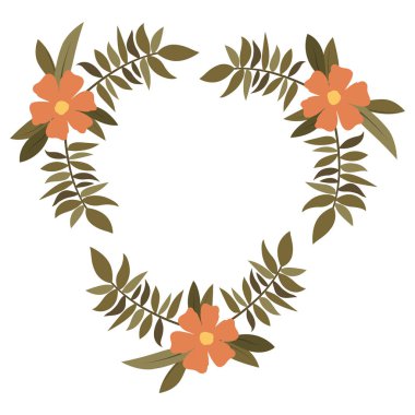 güzel çiçek ve yaprakçerçeve