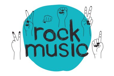 el yapımı yazı tipi ile rock müzik mesajı
