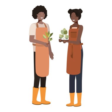 bahçıvanlar avatar karakteri gülümseyen çift