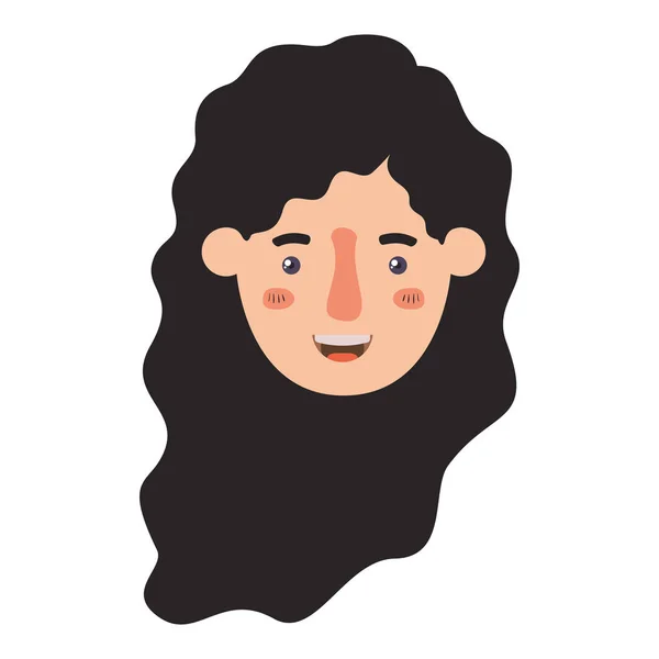 Hermosa y joven cabeza de mujer — Vector de stock