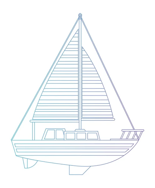 Viaje en velero icono aislado — Vector de stock