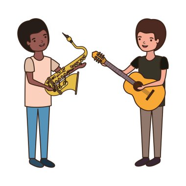 müzik aletleri karakter ile erkekler