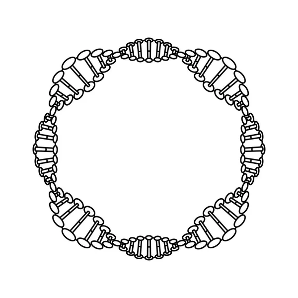 Icône circulaire de science de chaîne d'ADN — Image vectorielle