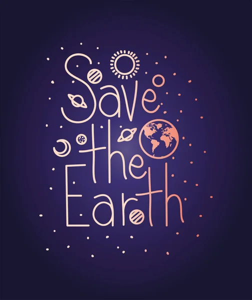 Groep planeten Earth Day Celebration — Stockvector