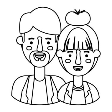 Çift avatar karakter simgeler