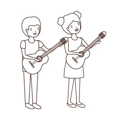 müzik aletleri avatar karakter ile çift