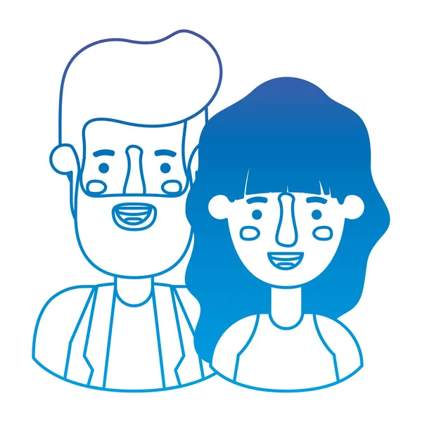 Icônes de personnages avatar couple — Image vectorielle