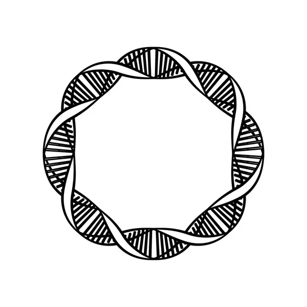 Icône circulaire de science de chaîne d'ADN — Image vectorielle