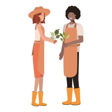 bahçıvanlar avatar karakteri gülümseyen çift