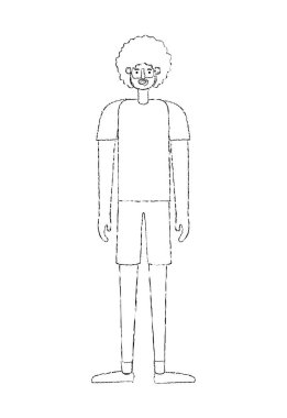 afro avatar karakter ile genç adam