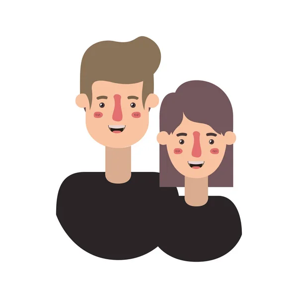 Icônes de personnages avatar couple — Image vectorielle