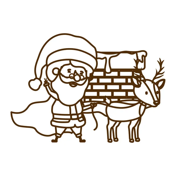 Santa Claus met rendieren avatar karakter — Stockvector