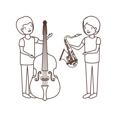 müzik aletleri karakter ile erkekler